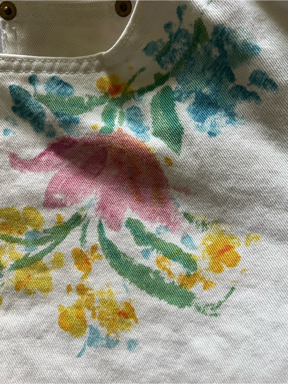 Ralph Lauren White  Floral Painted  Jeans - Picture 5 of 9